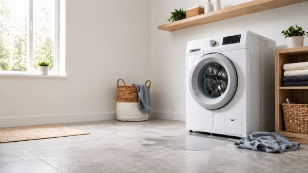 Front-load washing machine leaking water onto floor — common causes